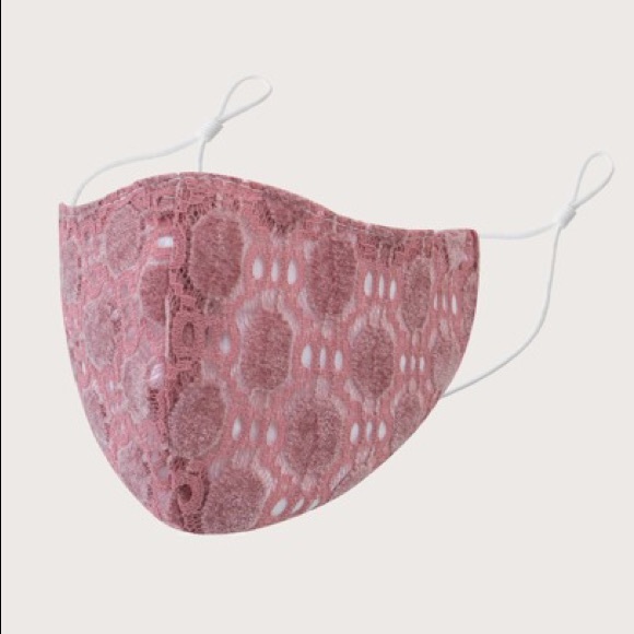 Accessories - Pink embroidery face mask